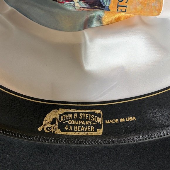 Stetson Size 7.5 Black Vintage 4X Beaver Cowboy Western Felt Hat - Picture 9 of 15